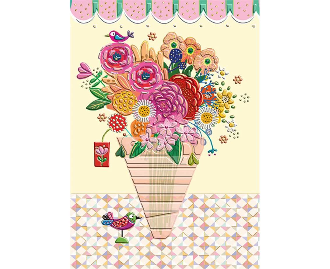 Greeting card a5 vase, 1 pc.